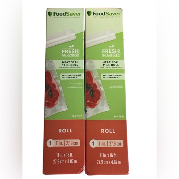 FoodSaver Heat Seal Vacuum Rolls Lot Of 2 Rolls 11inches x 16ft. - Picture 1 of 6